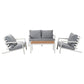 Aidan Garden Furniture Set in White — 5 pieces