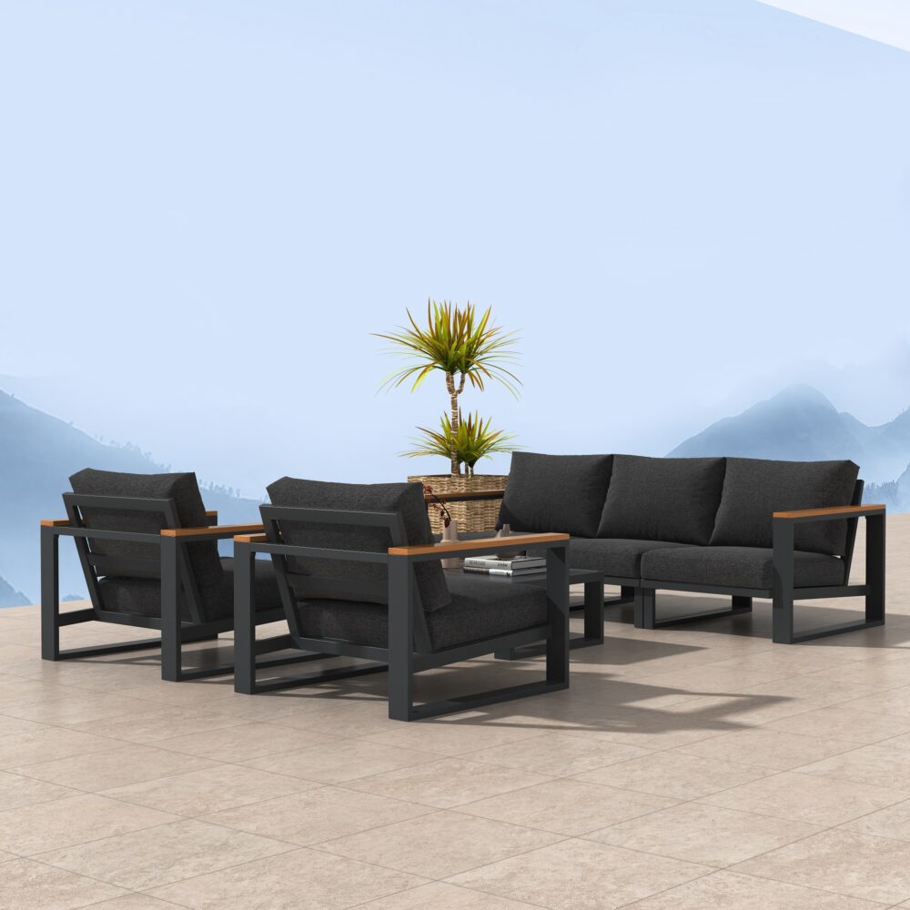 5 Seater Grandeur Lounge Suite – Charcoal Grey