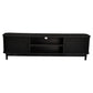 160cm Entertainment Unit Ribbed Black