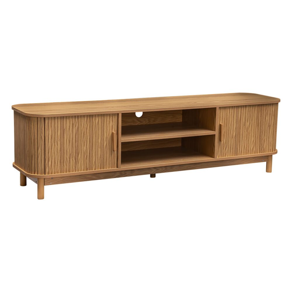 160cm Entertainment Unit Ribbed Natural