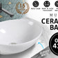 Muriel 41 x 34 x 14.5cm White Ceramic Bathroom Basin Vanity Sink Oval Above Counter Top Mount Bowl