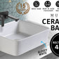 Muriel 48 x 37.5 x 13cm White Ceramic Bathroom Basin Vanity Sink Above Counter Top Mount Bowl