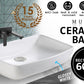 Muriel 60 x 38x 12cm White Ceramic Bathroom Basin Vanity Sink Above Counter Top Mount Bowl