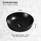 Muriel 42 x 42 x 13.5cm Black Ceramic Bathroom Basin Vanity Sink Round Above Counter Top Mount Bowl