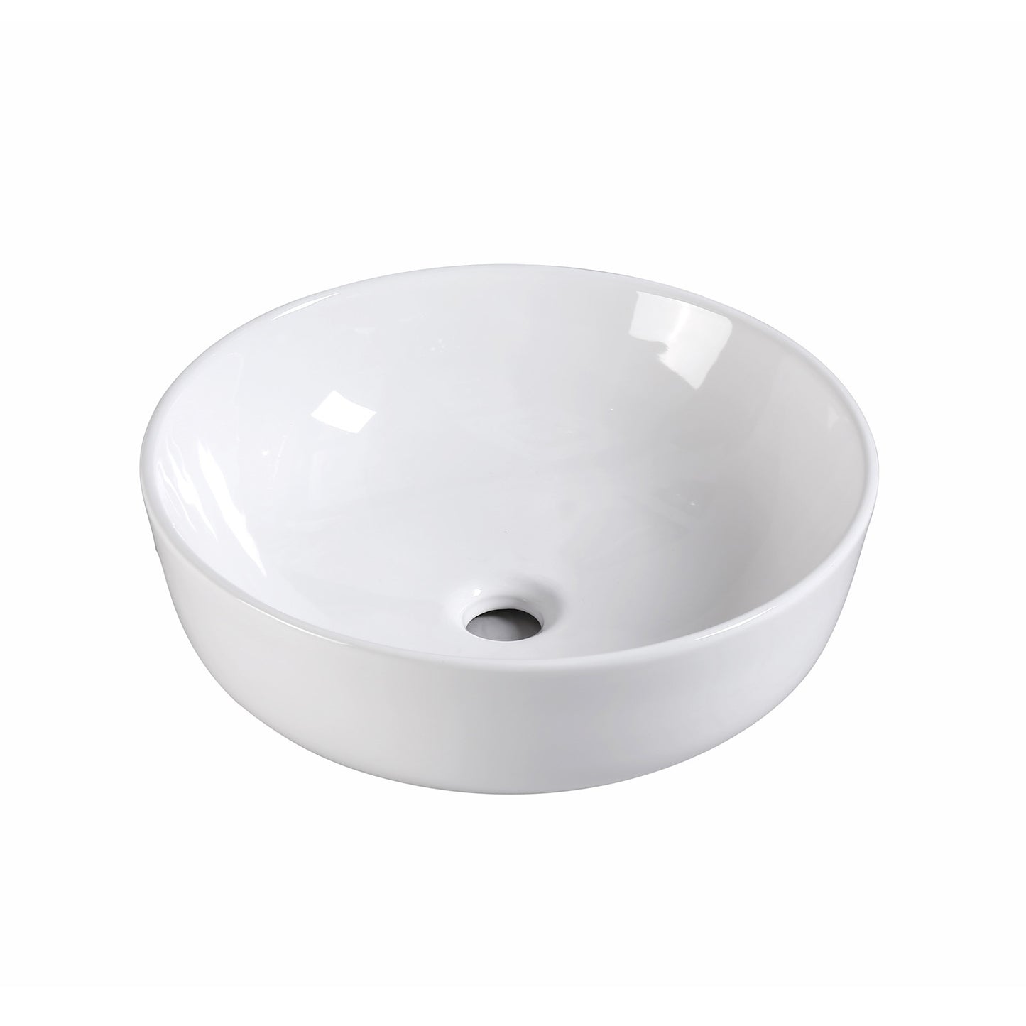 Muriel 42 x 42 x 13.5cm White Ceramic Bathroom Basin Vanity Sink Round Above Counter Top Mount Bowl