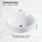 Muriel 42 x 42 x 13.5cm White Ceramic Bathroom Basin Vanity Sink Round Above Counter Top Mount Bowl