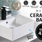 Muriel 42 x 42 x 15cm White Ceramic Bathroom Basin Vanity Sink Square Above Counter Top Mount Bowl