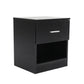 Bedside Table Side Storage Cabinet Nightstand Bedroom 1 Drawer 1 Shelf ELLA - BLACK