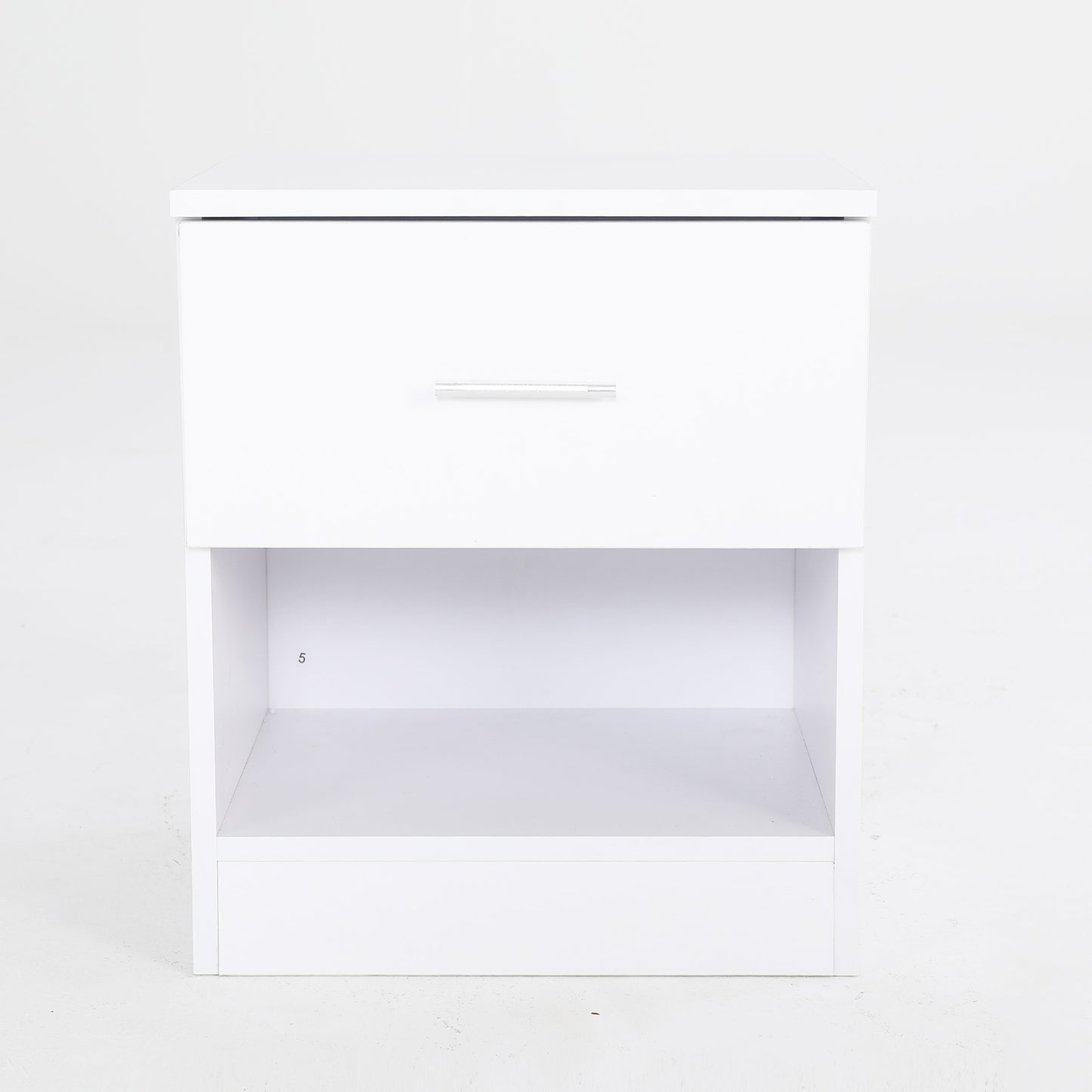 Bedside Table Side Storage Cabinet Nightstand Bedroom 1 Drawer 1 Shelf ELLA - WHITE