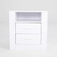 Bedside Table Side Storage Cabinet Nightstand Bedroom 2 Drawer 1 Shelf ZURI WHITE