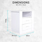 Bedside Table Side Storage Cabinet Nightstand Bedroom 2 Drawer 1 Shelf ZURI WHITE