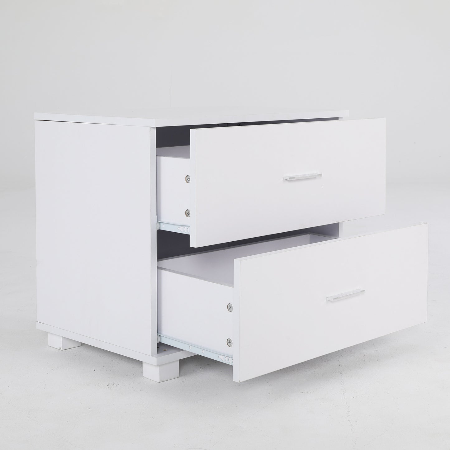 2X Bedside Table Side Storage Cabinet Nightstand Bedroom 2 Drawer Legs ETTA WHITE