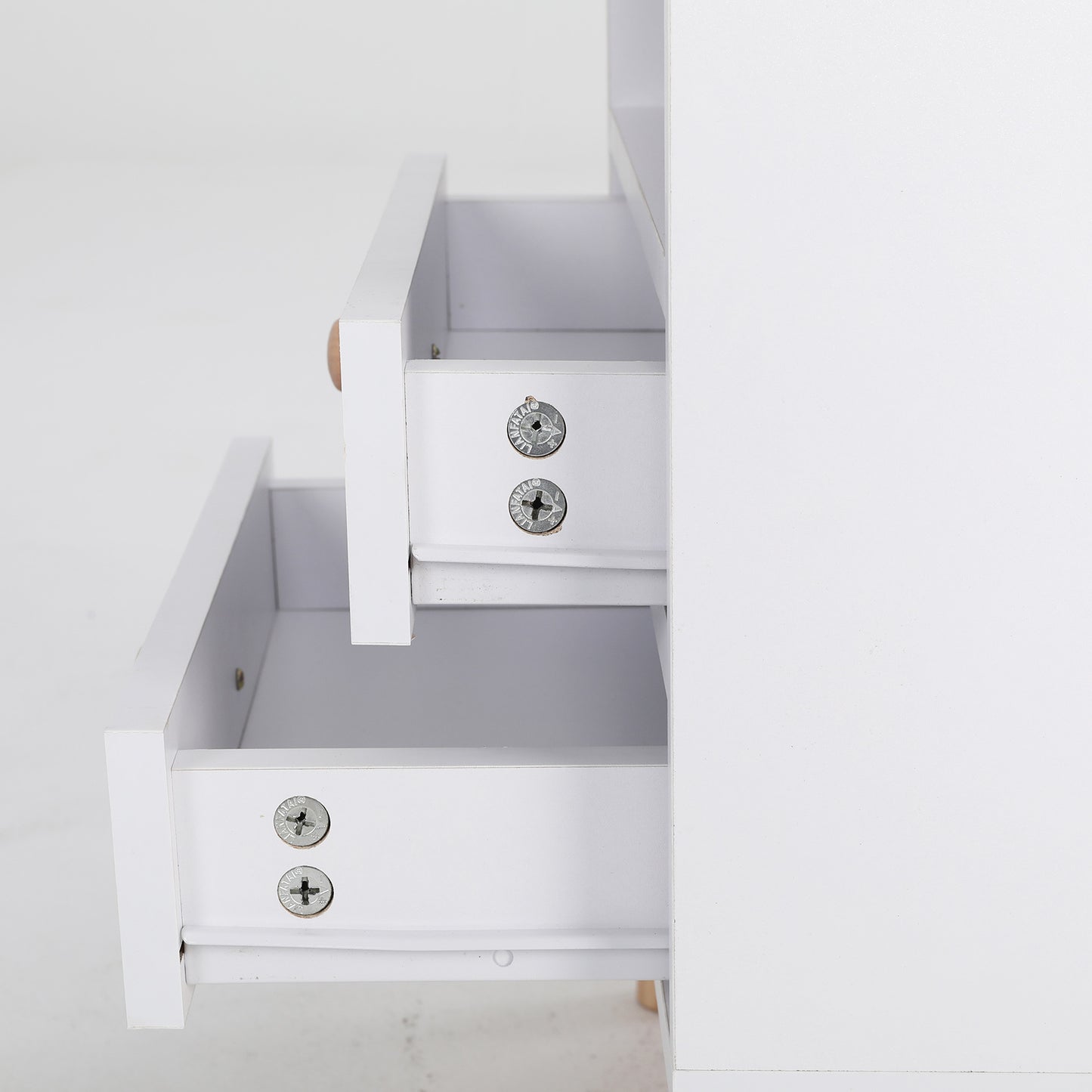 Bedside Table Side Storage Cabinet Nightstand Bedroom 2 Drawer ANYA - WHITE