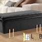 Storage Ottoman Stool Bench Seat 97cm PU Leather BLACK