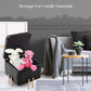 2X Storage Ottoman Foot Stool Cube Tuffet Seat 45cm PU Leather BLACK