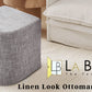 Ottoman Stool Linen Fabric Footstool Foot Rest Pouffe Pouf Seat - Dark Grey