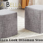 2X Ottoman Stool Linen Fabric Footstool Foot Rest Pouffe Pouf Seat - Dark Grey