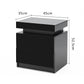 Bedside Table 2 Drawers RGB LED Bedroom Cabinet Nightstand Gloss AURORA BLACK