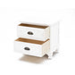 2X Bedside Table 2 Drawer Vintage Side Table Storage Cabinet Bedroom LYDIA WHITE