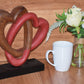 Heart Love Wood Carving Wood Sculpture Acacia Wooden Statue Heart in red 22cm