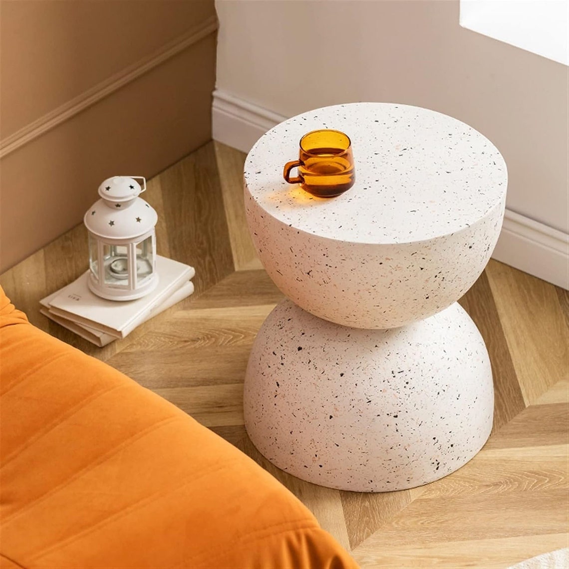 Nordic Hourglass Imitation Terrazzo Small Side Table Ins Coffee Table Coffee Table Creative Round Small Side Table