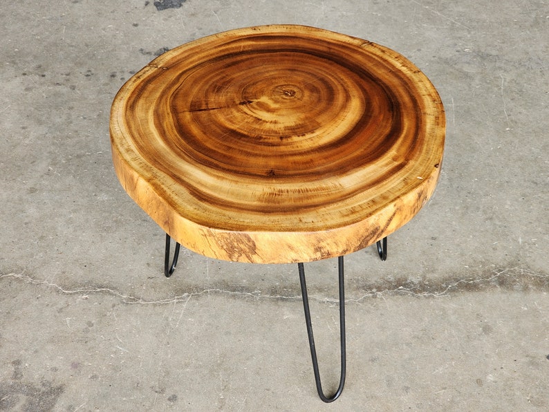 Round Raintree Wood Live Edge Coffee Table