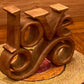 Wooden carved LOVE words decoration 27 cm long