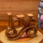 Wooden carved LOVE words decoration 27 cm long