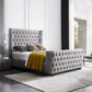 Milan Grey Velvet Tufted  Headboard and End board Bed Frame - King Size