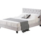 Winston Light Grey Velvet Tufted Bed - Double