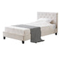 Winston Beige Velvet Tufted Bed - King Single