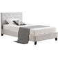 Winston Light Grey Velvet Tufted Bed - King Single