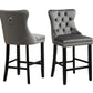 French Provincial Dark Grey Bar Stools with Footrest - Set of 2