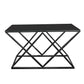 Alsea Console Table Black Base - Black Glass