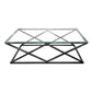 Alsea Coffee Table Black Base - Clear Glass