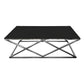 Alsea Coffee Table Silver Base - Black Glass