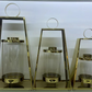 Tear Steel Lanterns Set of 3 Gold