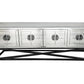 Athens Mirrored TV Unit Table- Black Legs