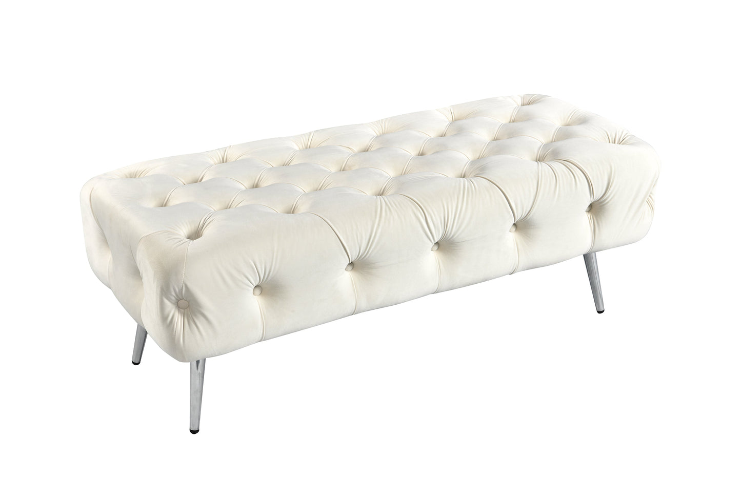 Shirley Ottoman Beige Velvet