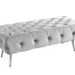 Shirley Ottoman Light Grey Velvet