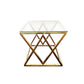 Alsea Side Table Gold Base - Clear Glass