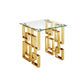 Royale Gold Side Table - White Marble