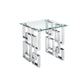 Royale Silver Side Table - White Marble