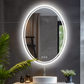 Interior Ave - LED Oval Frameless Salon / Bathroom Wall Mirror - 50 x 70cm