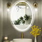 Interior Ave - LED Oval Frameless Salon / Bathroom Wall Mirror - 50 x 70cm