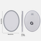 Interior Ave - LED Oval Frameless Salon / Bathroom Wall Mirror - 50 x 70cm