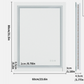 Interior Ave - LED Rectangle Frameless Salon / Bathroom Wall Mirror - 80 x 60cm