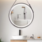 Interior Ave - LED Round Hanging Salon / Bathroom Wall Mirror - Black - 80cm