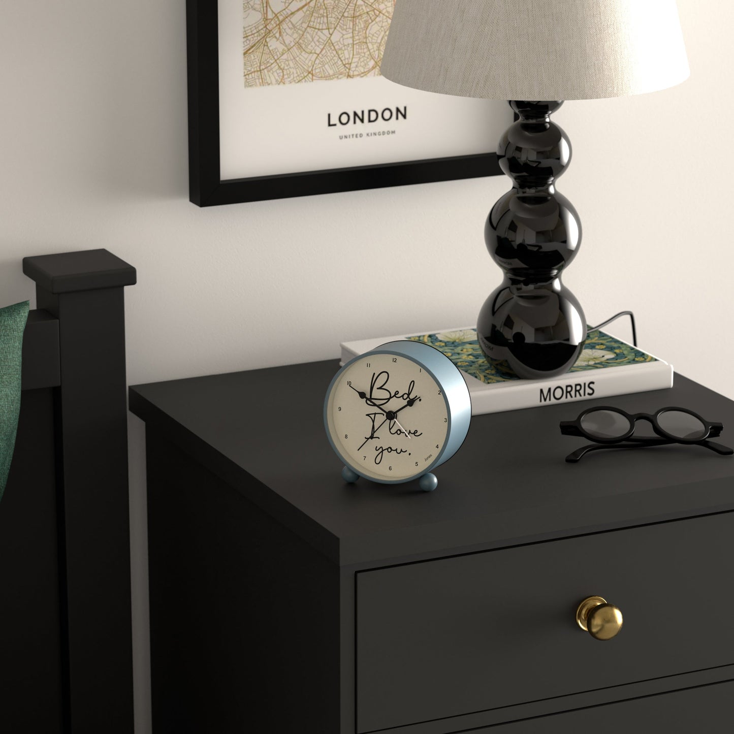 Newgate Jones Bed I Love You Alarm Clock Blue