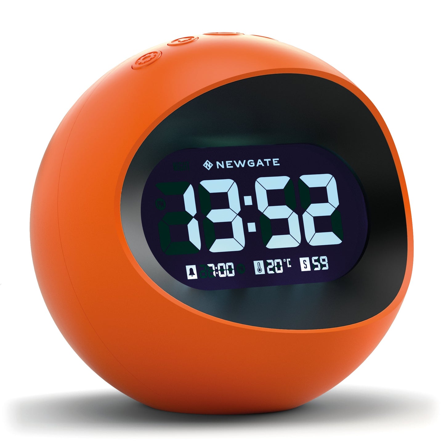 Newgate Centre Of The Earth Lcd Alarm Clock Pumpkin Orange